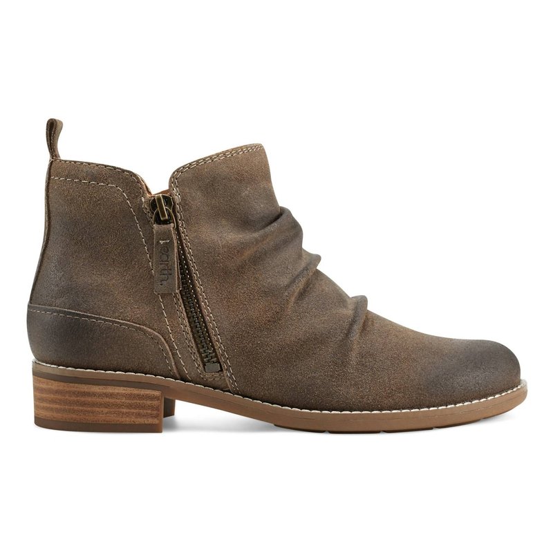 Shop Earth Nadya Round Toe Casual Booties In Brown