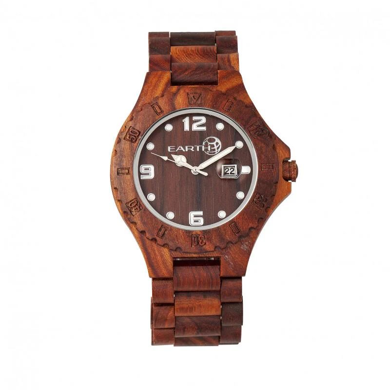 Shop Earth Wood Raywood Bracelet Watch With Date In Red