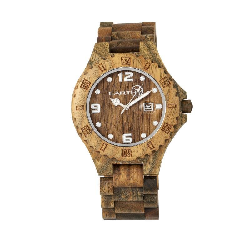 Shop Earth Wood Raywood Bracelet Watch With Date In Green
