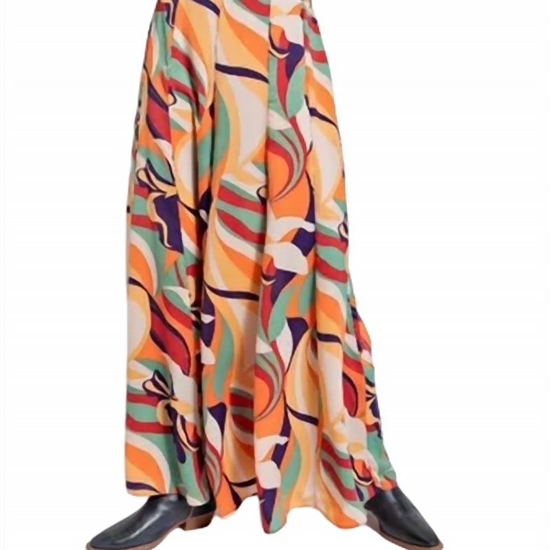 Shop Easel Printed Mirabelle Pant In Orange