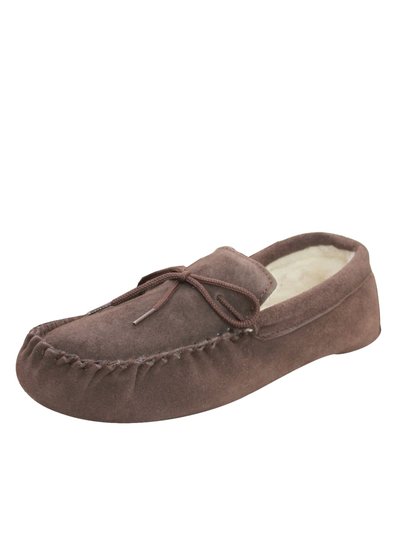 Eastern Counties Leather Unisex Wool-blend Soft Sole Moccasins - Chocolate product