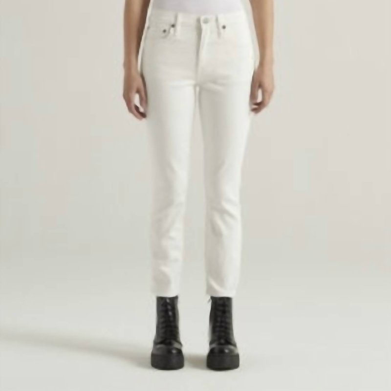 Shop Edwin Bree Mid Rise Straight Crop Jean In White