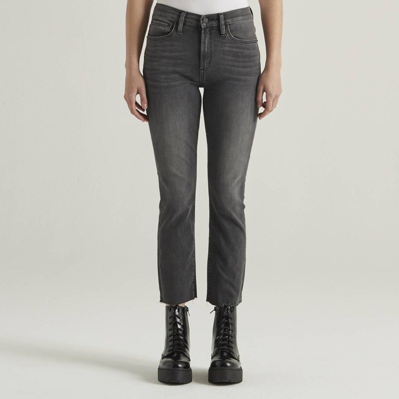 Shop Edwin Bree Mid Rise Straight Crop Jeans In Grey