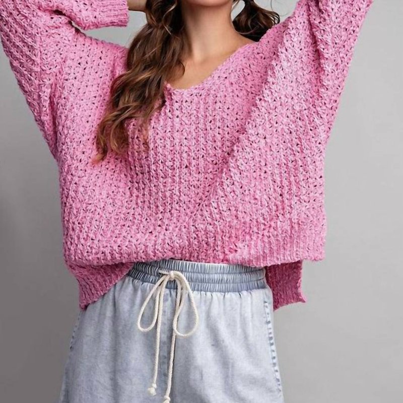 Shop Eesome Isla Knit Sweater In Pink