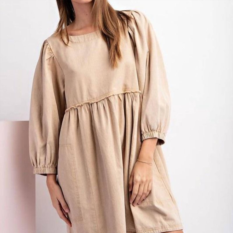 Shop Eesome Nova Babydoll Dress In Brown