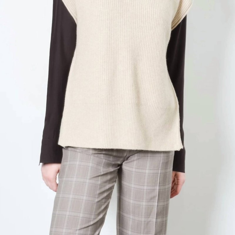 Shop Elaine Kim Cashmere Vest With Side Zip Sweater In Brown