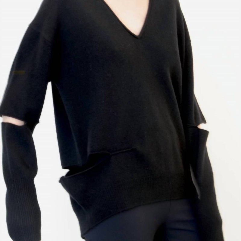 Shop Elaine Kim Weston Cashmere V-neck Sweater In Black