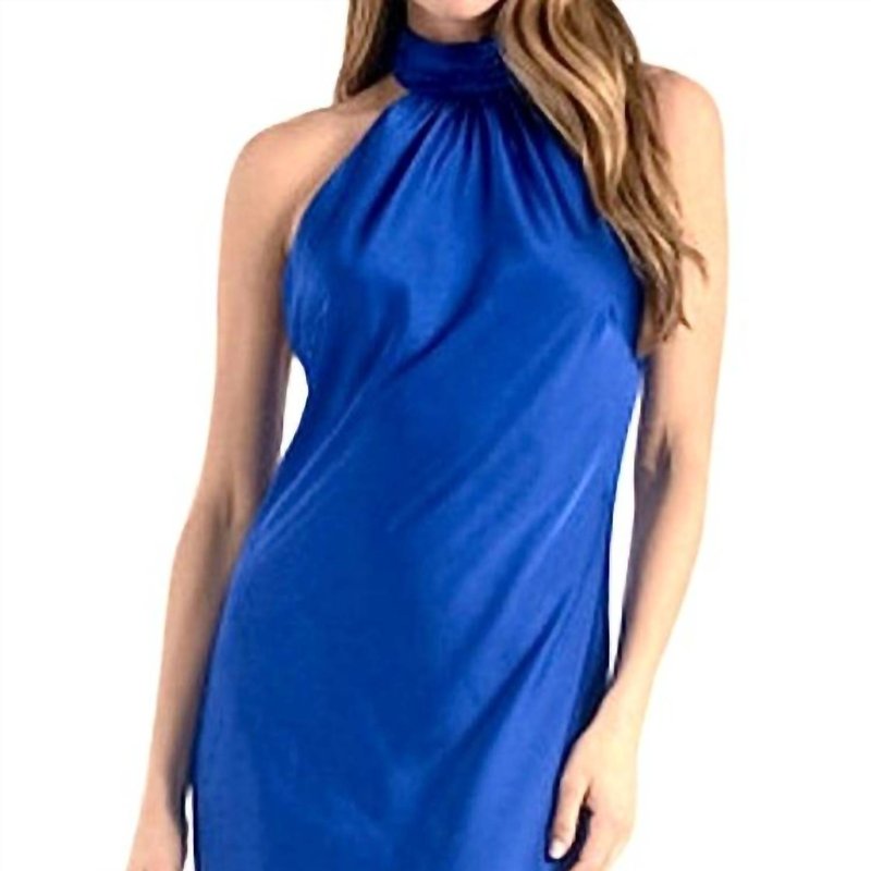 Elan Midi Halter Dress In Blue
