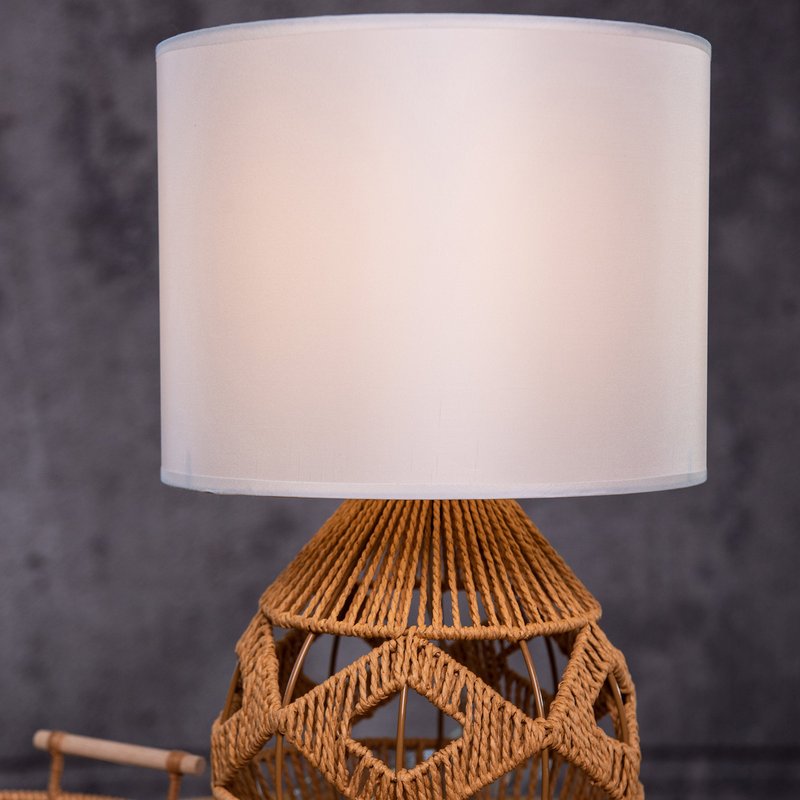 Ele Light & Decor Coastal Rattan Table Lamp Natural In White