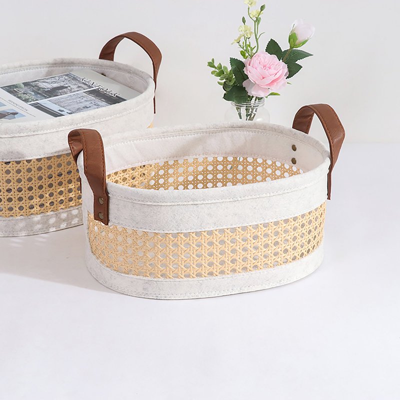 Ele Light & Decor Coastal Storage Basket For Shelves Set Of 3 In Neutral