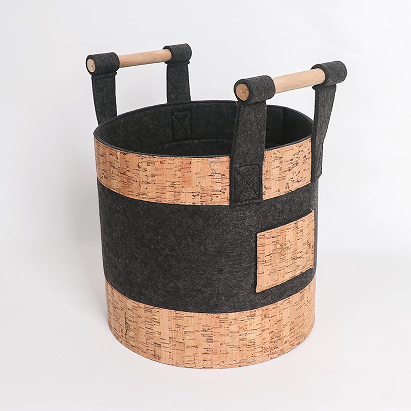 Ele Light & Decor Decorative Storage Basket Bins With Wood Handles Set Of 3 In Multi