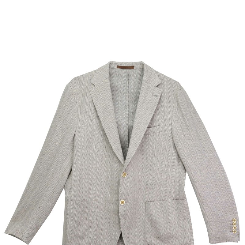 Shop Eleventy Men's Brown Herringbone Single-breasted Jacket Sport Coats & Blazer