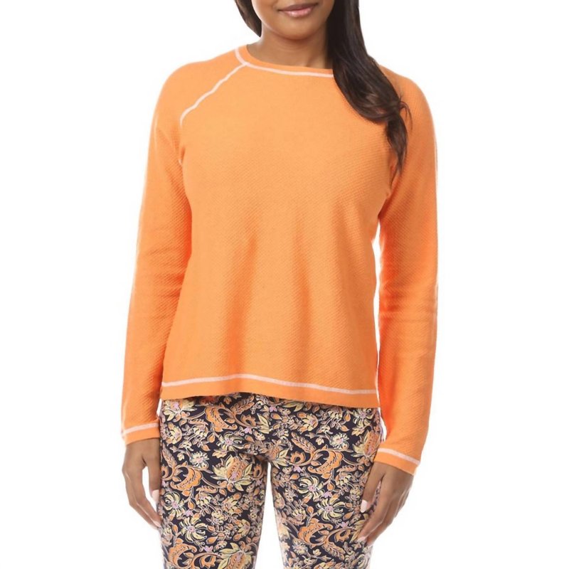 Shop Elliott Lauren Waffle Knit Sweater In Orange