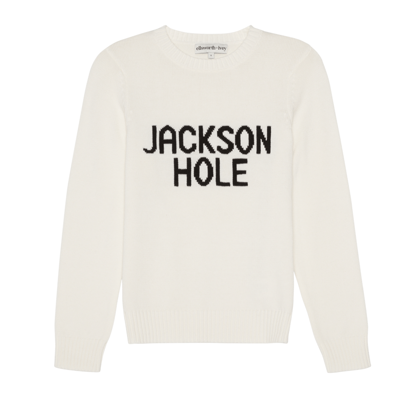 Ellsworth + Ivey Jackson Hole Crewneck Sweater In White