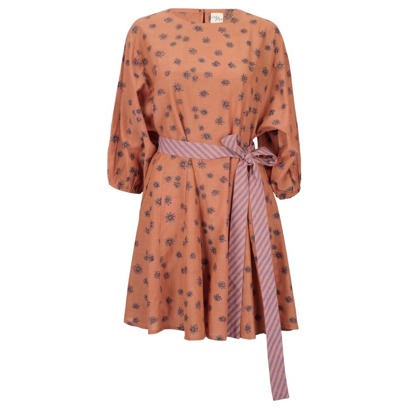 Em & Shi Cinnamon Daisy Mini Dress In Brown