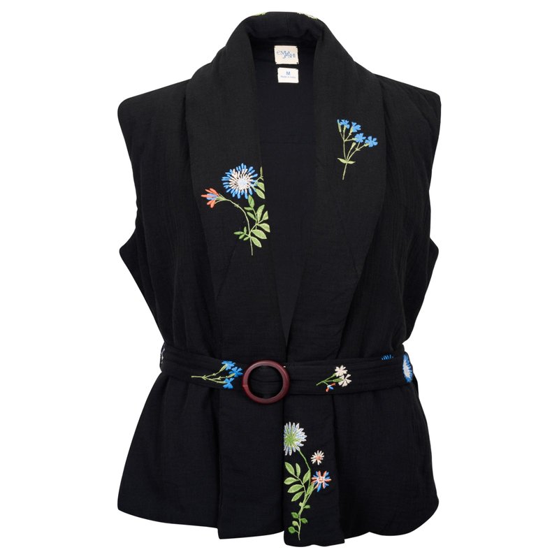 Em & Shi Lily Of The Valley Puff Jacket In Black