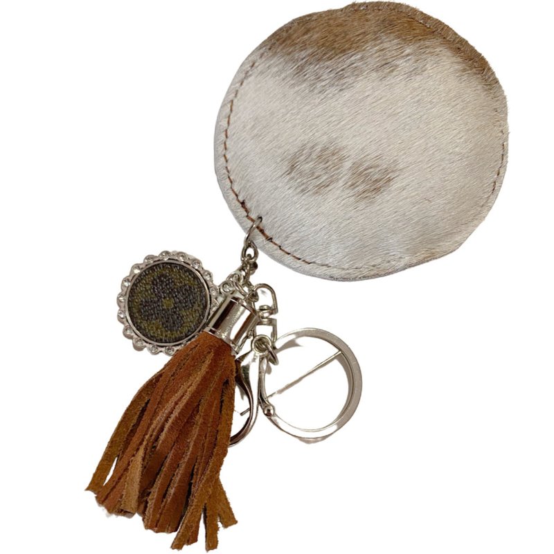 Embellish Your Life Fur Keychain With Upcycled Charm In Brown