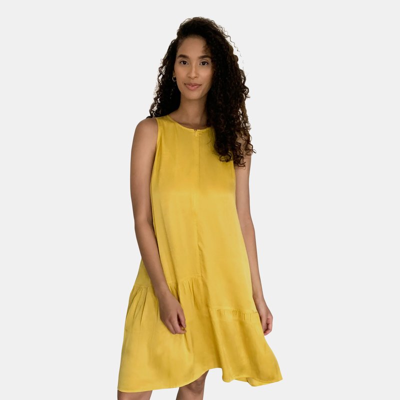 Emilia George The Violette Dress In Mustard Yellow