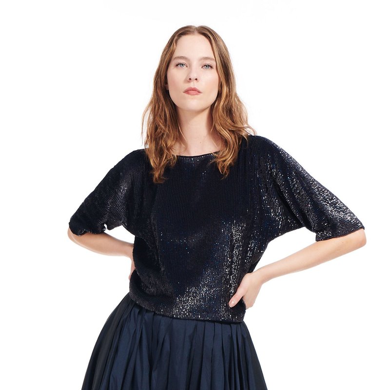 EMILY SHALANT SEQUIN BLOUSON WITH DOLMAN SLEEVES
