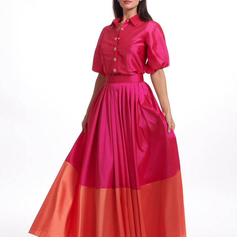Shop Emily Shalant Two Tone Ballgown Skirt In Red