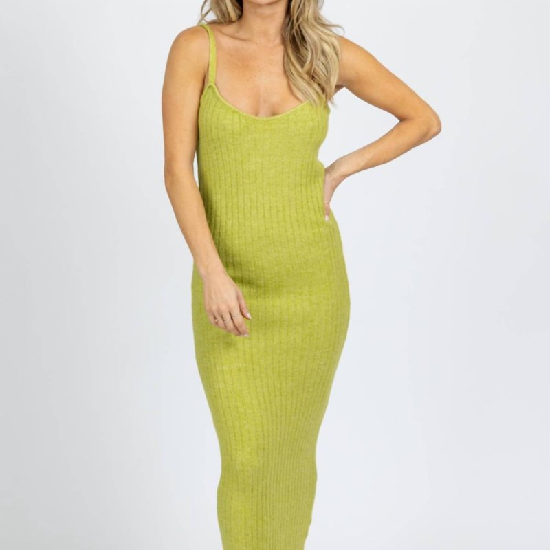 Shop Emory Park Bright Ribbed Sweater Midi Dress In Green