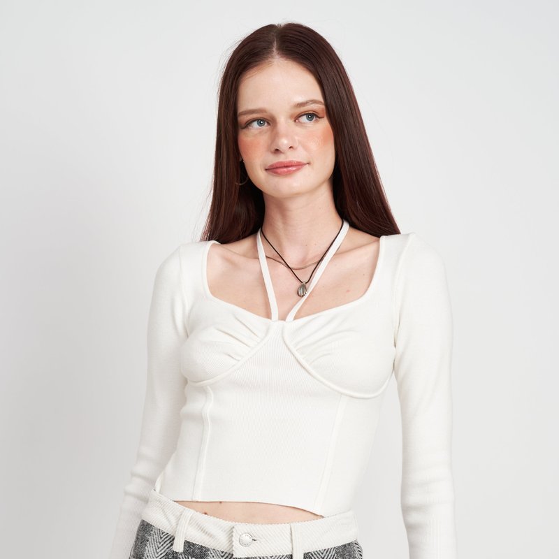 Emory Park Dahlia Top In White