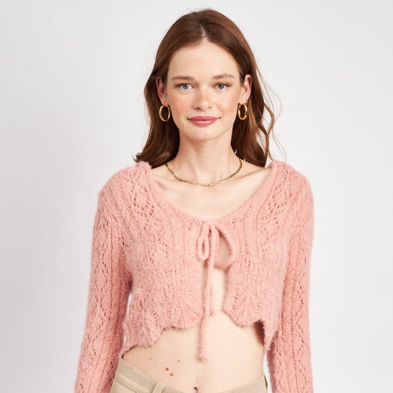 Emory Park Isabel Crochet Crop Top In Pink