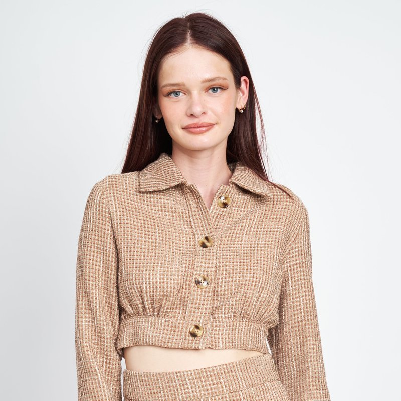 Emory Park Jacy Cropped Jacket In Brown