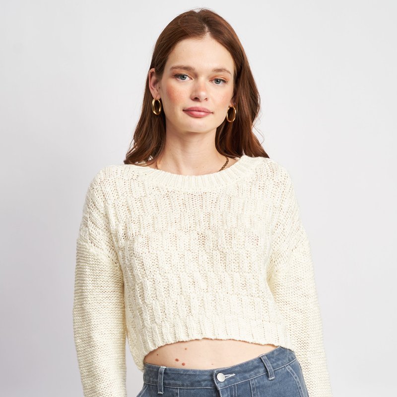 Emory Park Kate Cropped Sweater In White