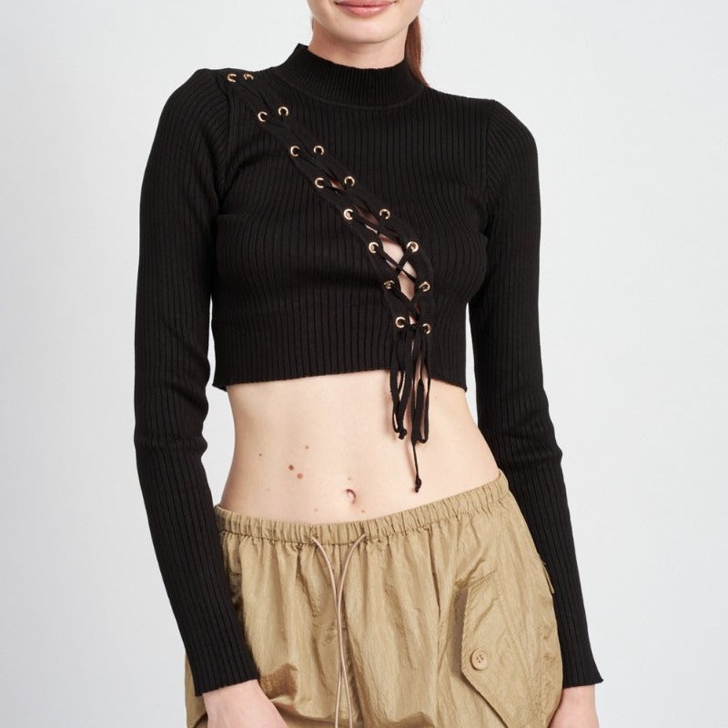 Emory Park Thea Sweater Top In Black