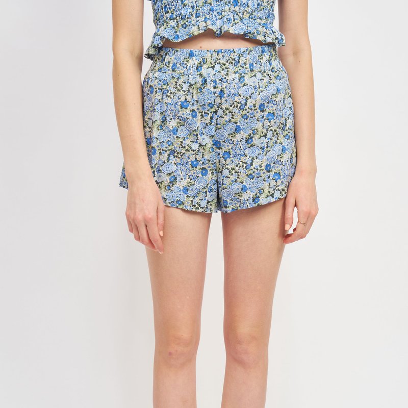 Emory Park Vera Flora Printed Shorts In Blue