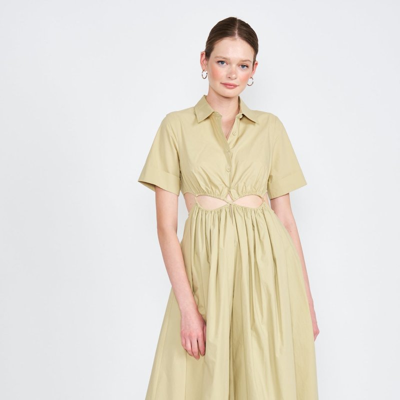 Emory Park Zoie Button Up Midi Dress In Brown