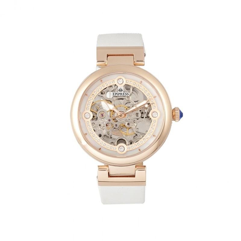 Empress Watches Empress Adelaide Automatic Skeleton Ladies Watch In White