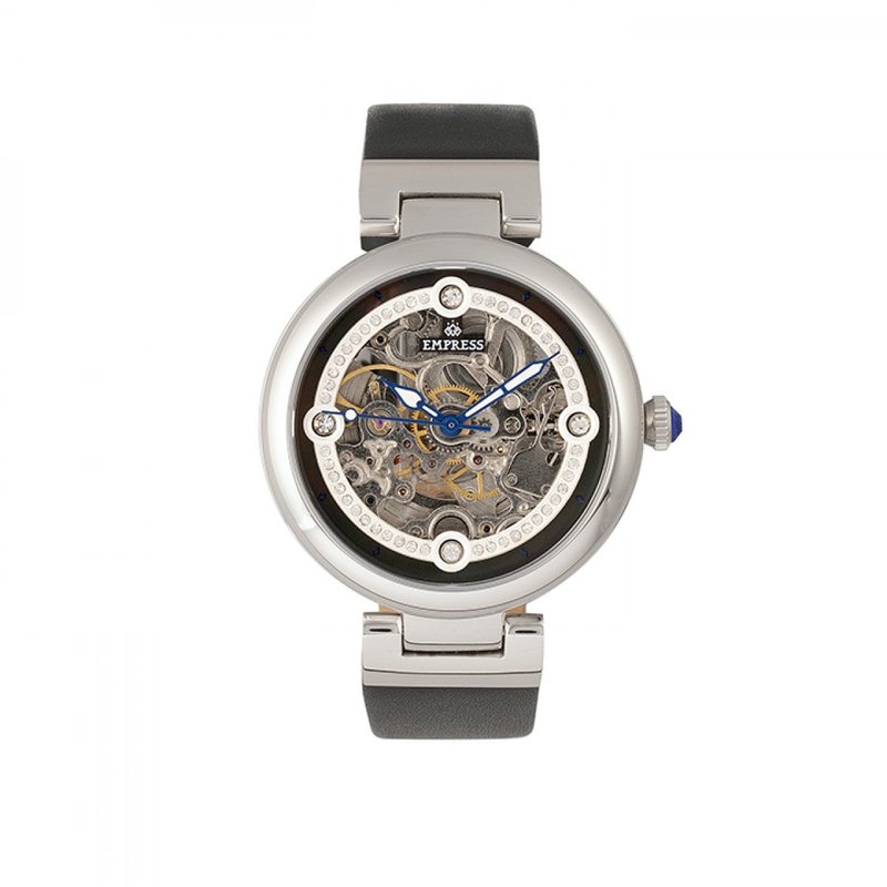 Empress Watches Empress Adelaide Automatic Skeleton Leather-band Watch In Metallic