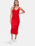 Aria Knit Midi Dress - Red