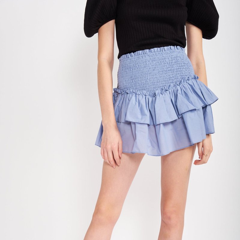 En Saison Bleu Mini Skirt In Blue