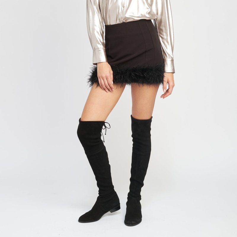 En Saison Women's Dax Feather-trimmed Miniskirt In Black
