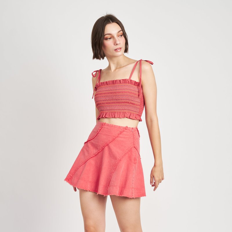 Shop En Saison Emelia Mini Skirt In Red