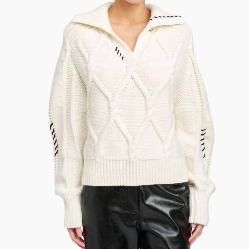 Shop En Saison Lena Knit Sweater In White