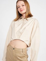 Lessie Cropped Button Down Top