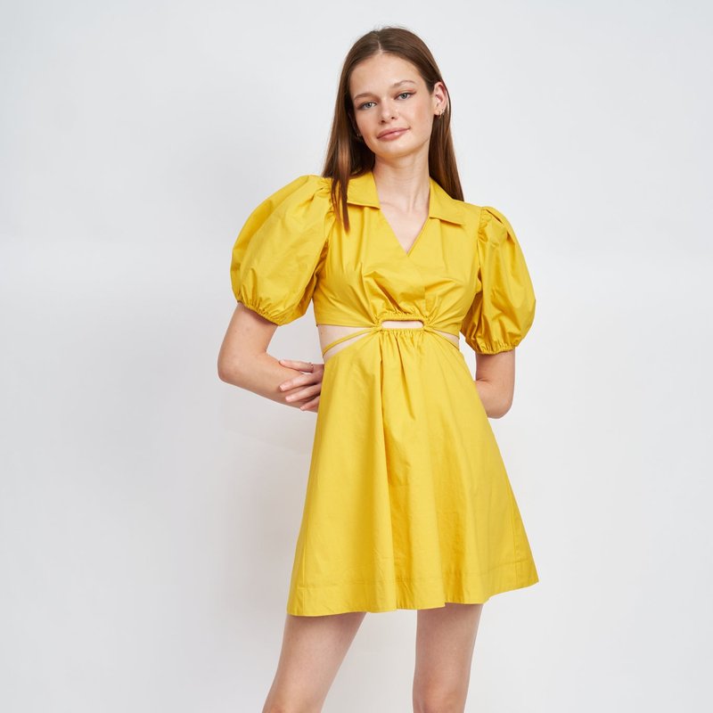 Shop En Saison Lyanna Mini Dress In Yellow