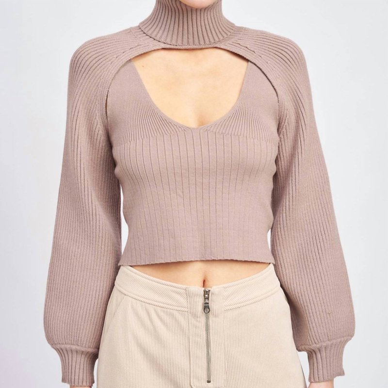 Shop En Saison Sonoita Two-piece Crop Sweater In Purple