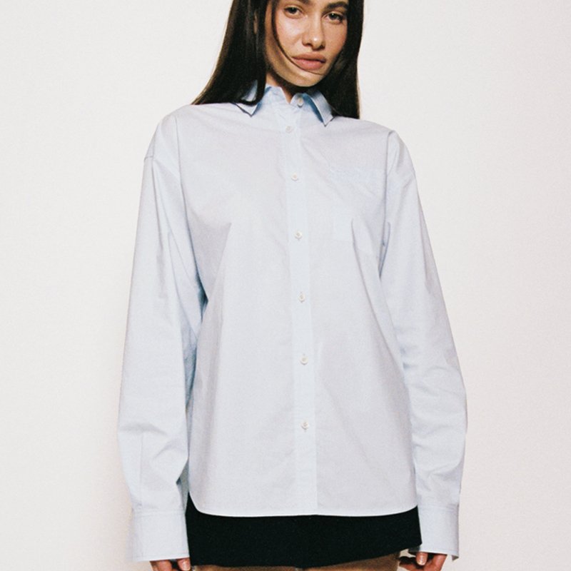 Shop Enavant Ivy Cotton Shirt In Blue
