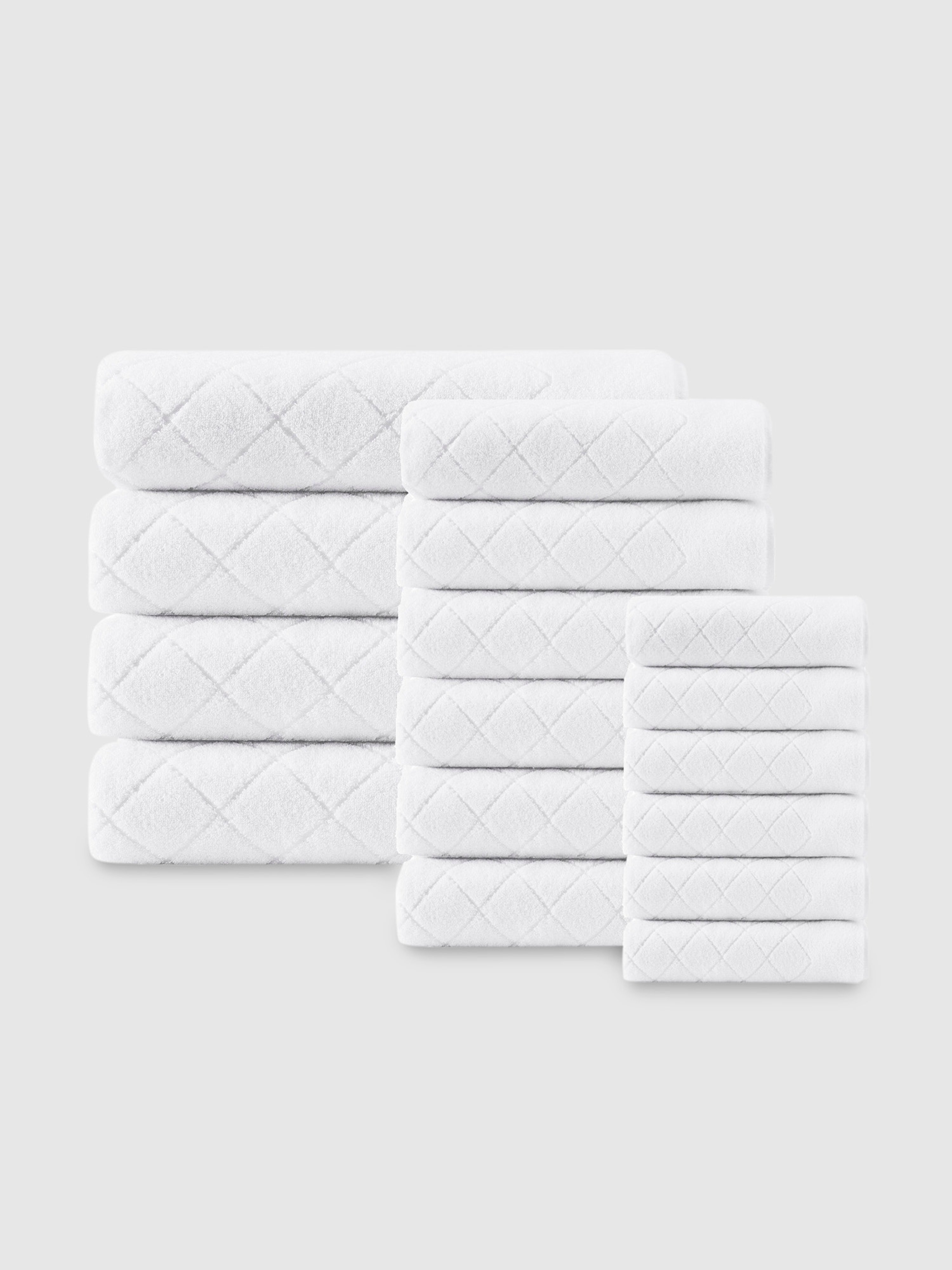 Enchante Home Gracious Turkish Cotton Towel Set Of 16 In White