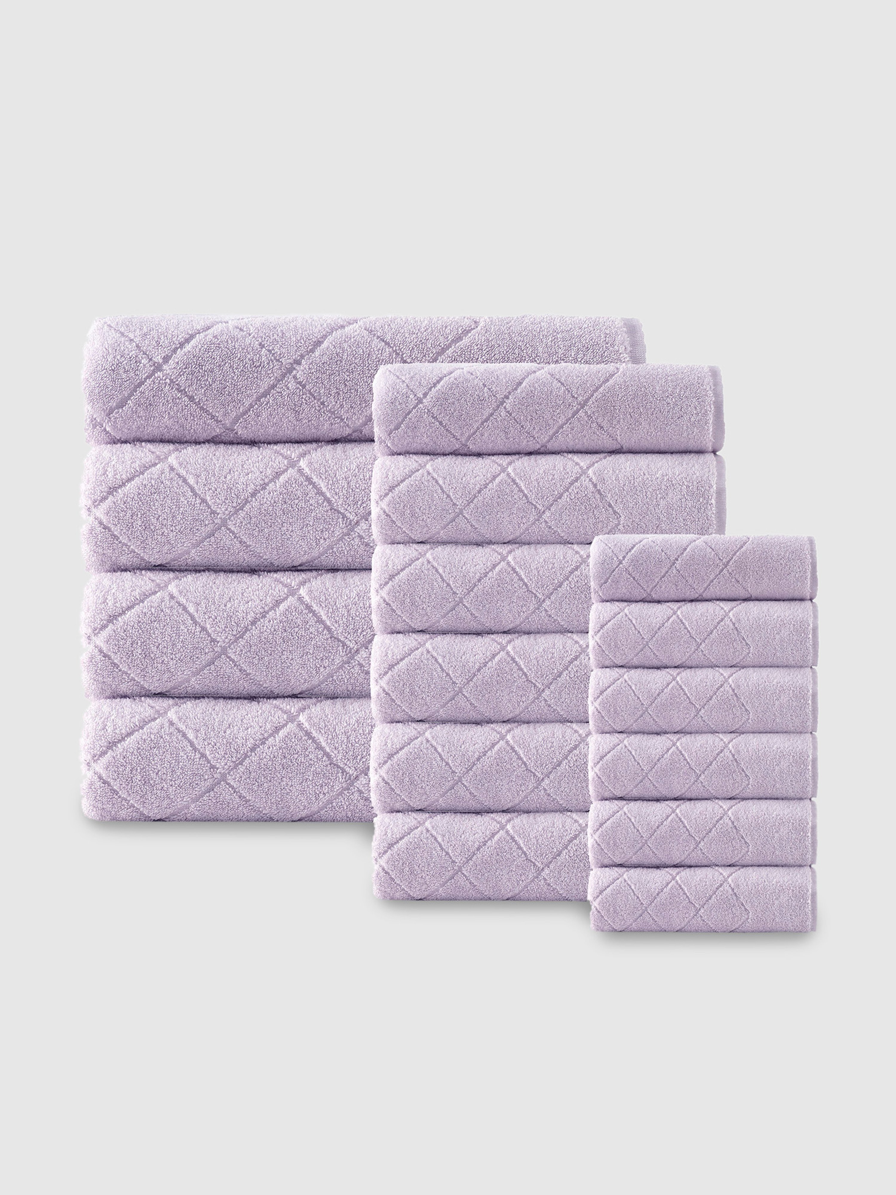 Enchante Home Gracious Turkish Cotton Towel Set Of 16 In Lilac