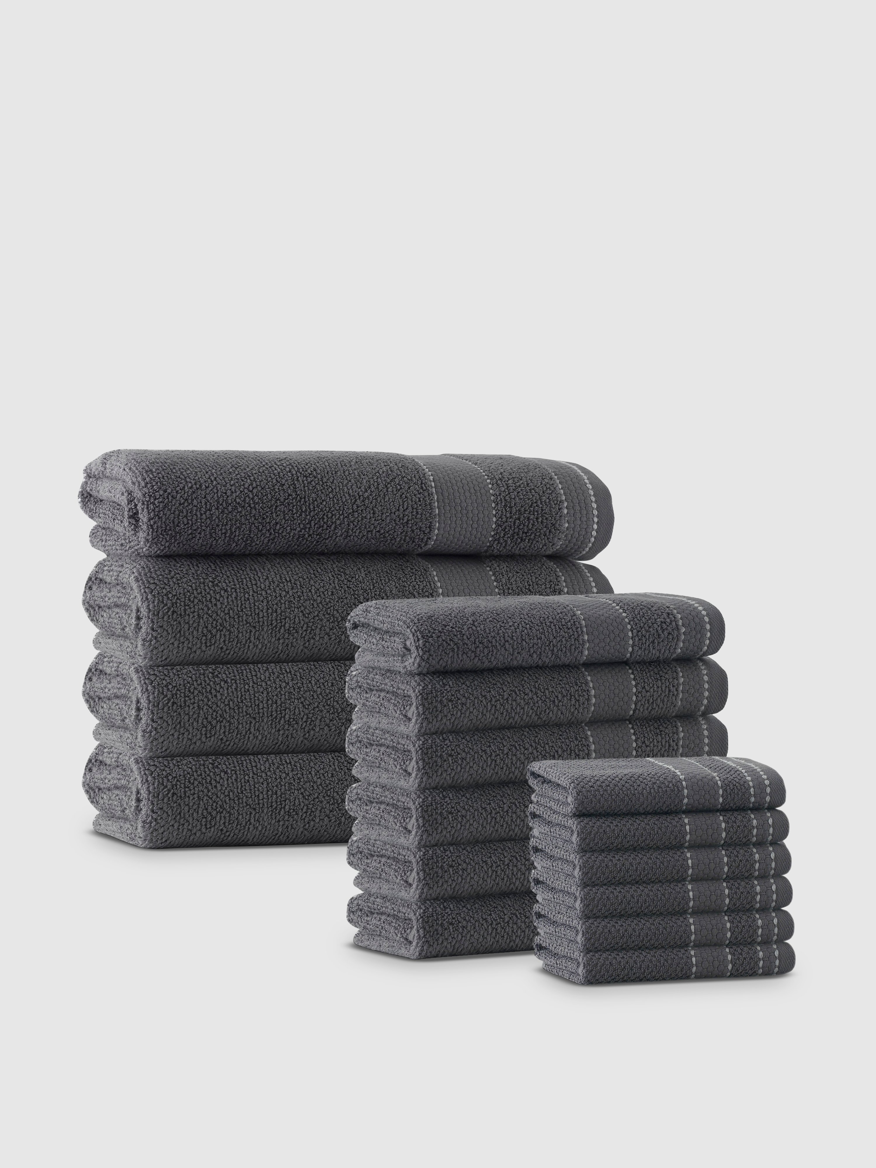 Enchante Home Monroe Turkish Cotton Towel Set Of 16 In Anthracite