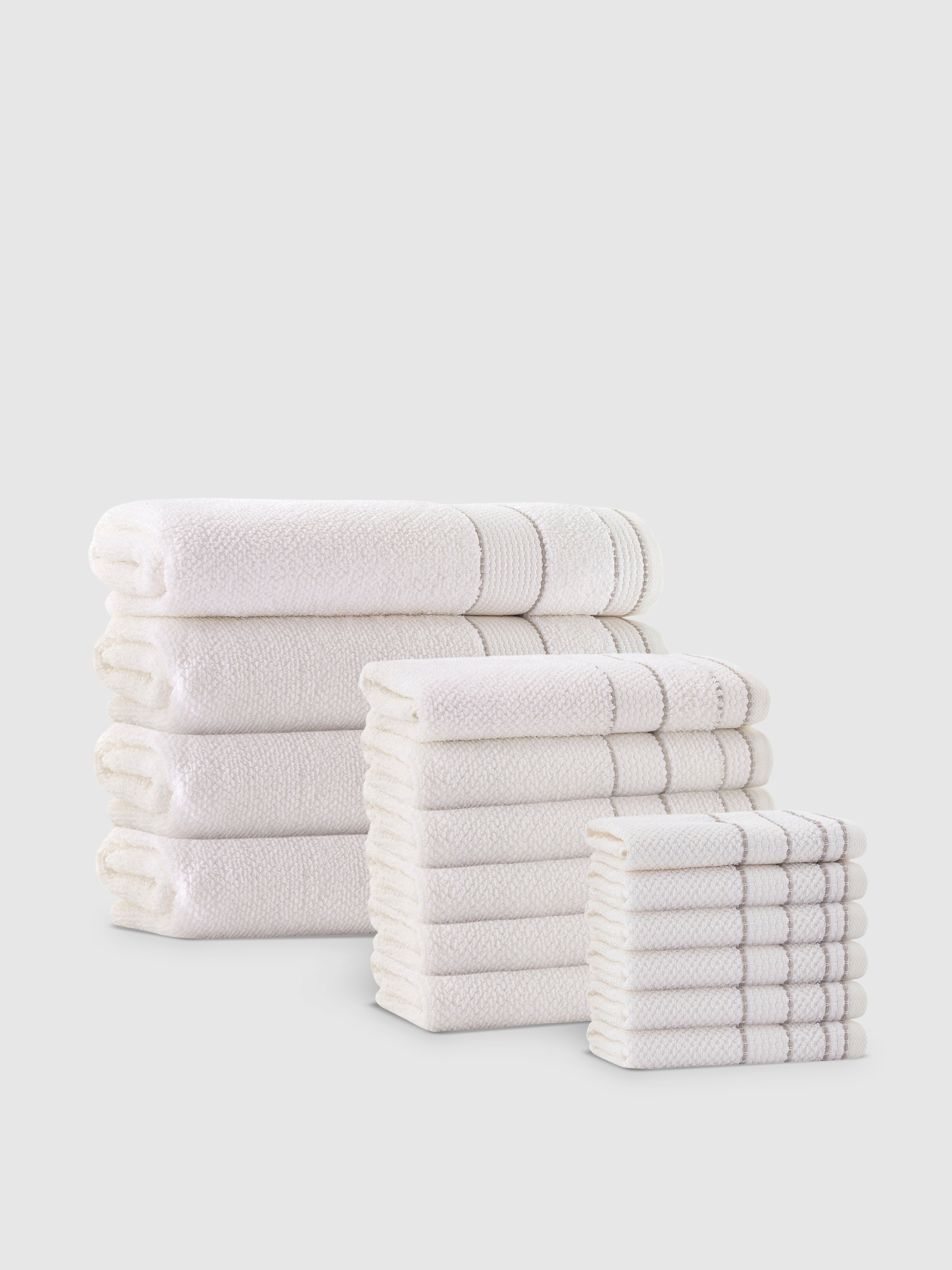 Enchante Home Monroe Turkish Cotton Towel Set Of 16 In Cream