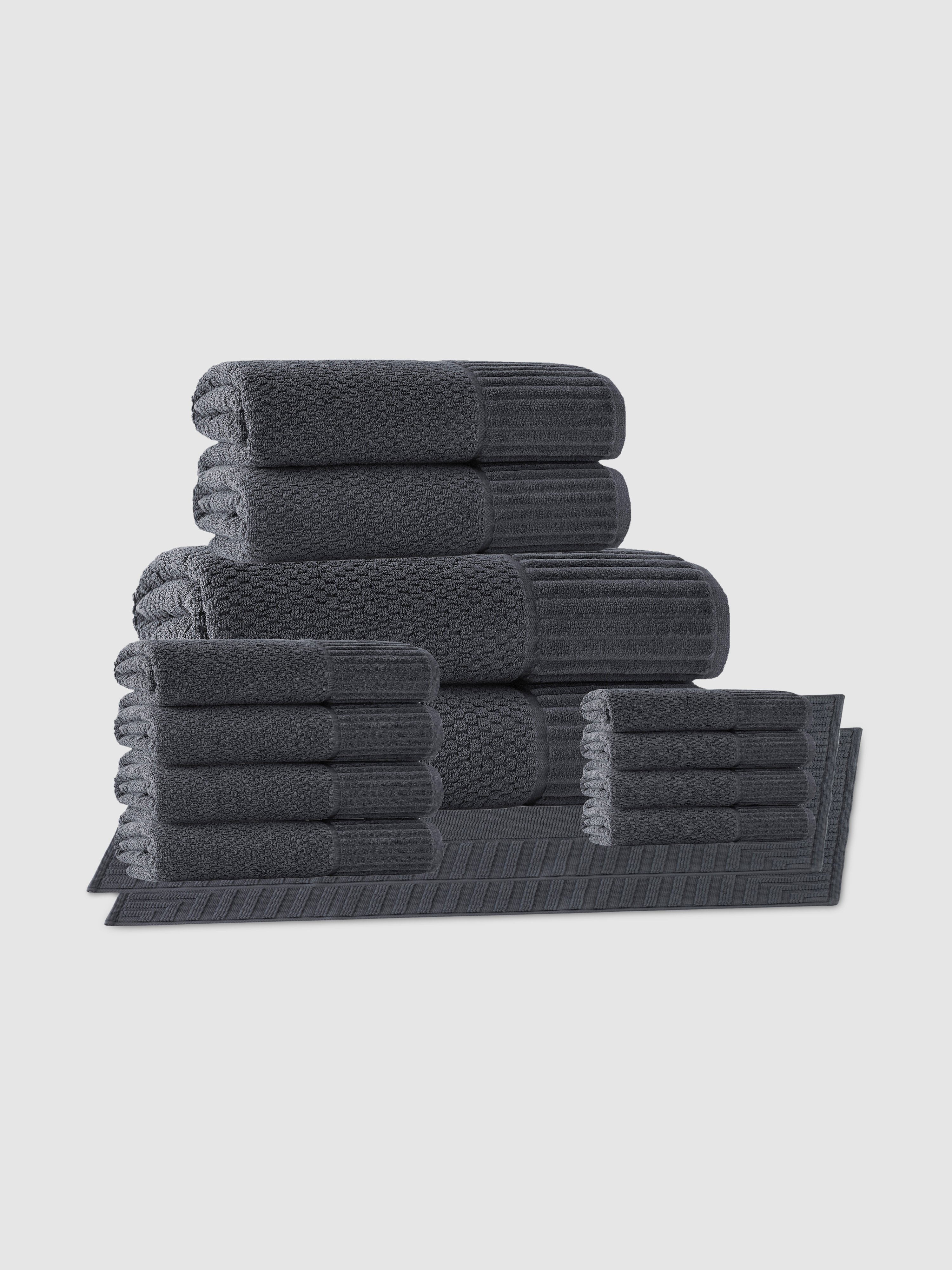 Enchante Home Timaru Turkish Cotton Towel Set Of 16 In Anthracite