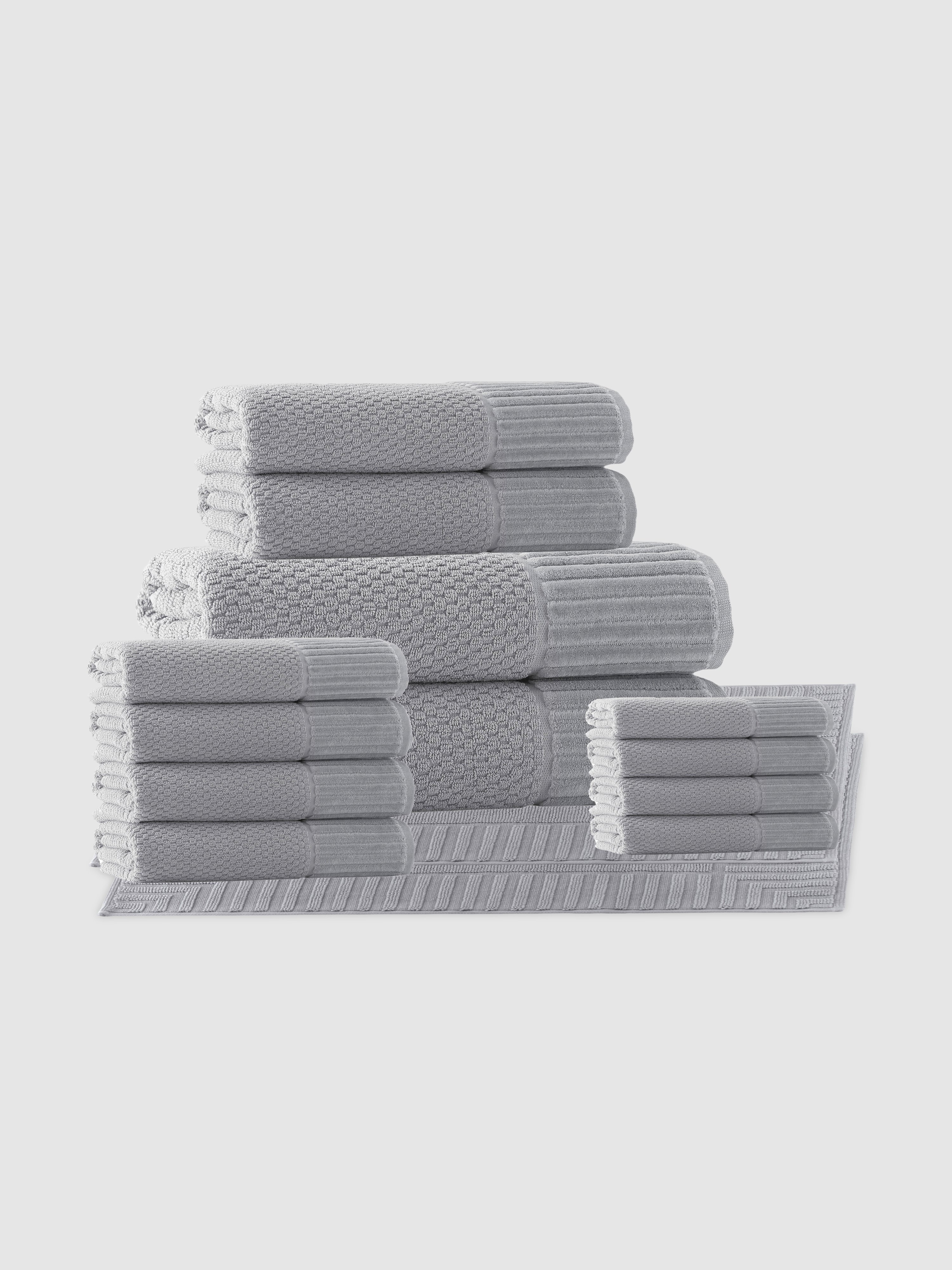 Enchante Home Timaru Turkish Cotton Towel Set Of 16 In Silver