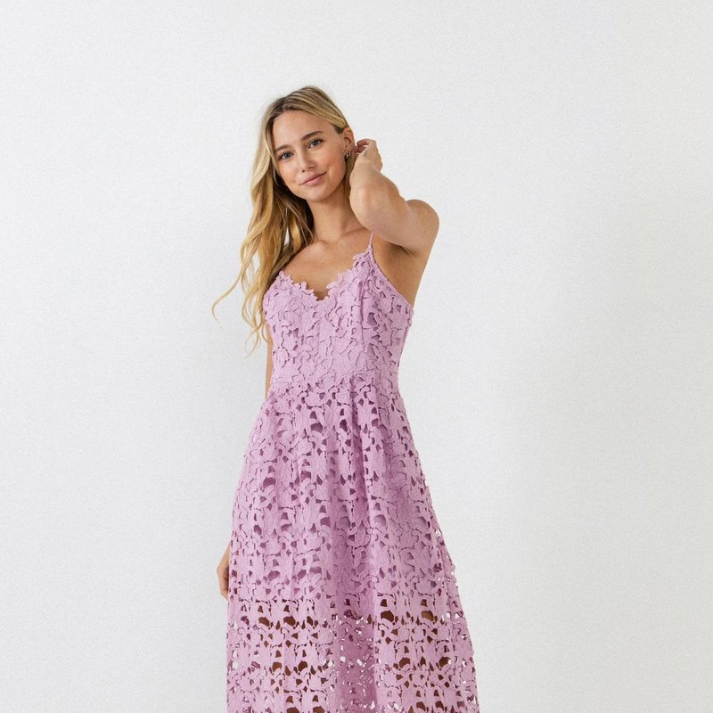 Endless Rose Lace Cami Midi Dress In Purple